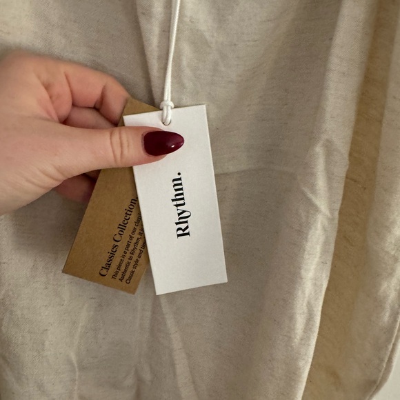 Rhythm Tan Linen Mini Dress - Picture 3 of 5